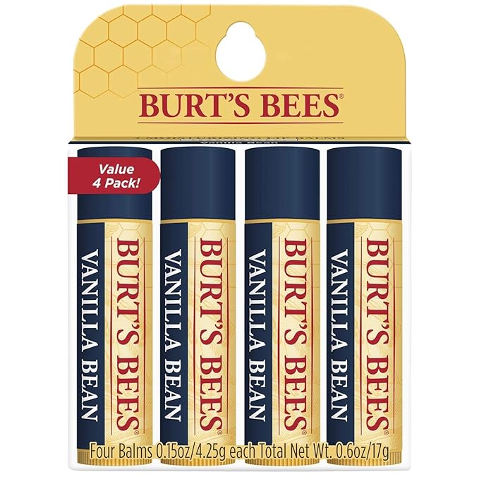Burt's Bees 100% Natural Moisturizing Lip Balm, Vanilla Bean - 4 Tubes-Velvo Beauty