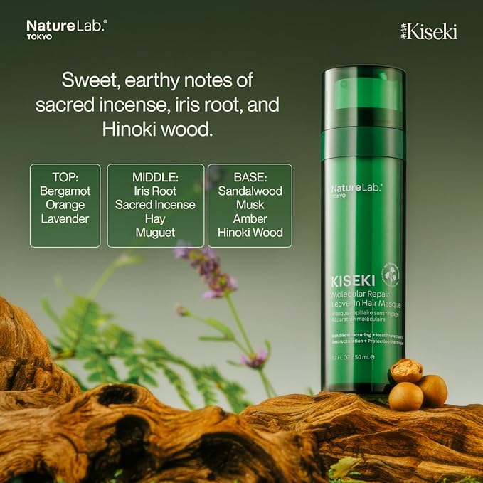 NatureLab.TOKYO Kiseki Molecular Repair Leave-In Hair Masque – Deep Conditioning Treatment to Restore, Strengthen & Bond Damaged Hair – Repair Split Ends, Add Shine & Smoothness – 1.7 Fl Oz-Velvo Beauty