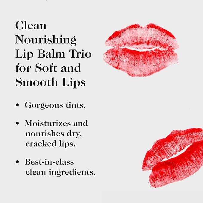 goop Beauty Lip Balm Trio | Clean Moisturizer for Chapped, Cracked & Dry Lips | Clear, Peony, & Tomato | Tinted for Sheer Color | Petroleum Free | 0.16 fl oz Each-Velvo Beauty