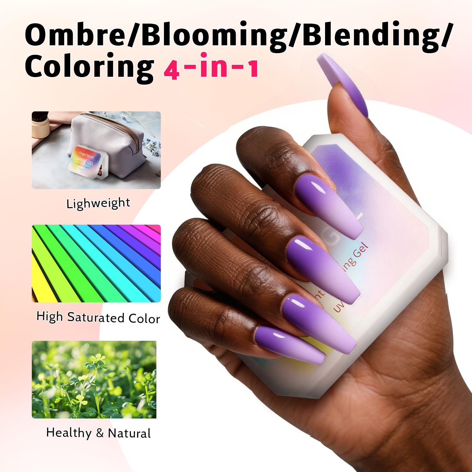 Sponge Pat Paint Nail Gel & Tools Kit, 9 Colors Ombre Nails Gradient Gel Nail Blush Blooming Aura Nails Drawing Stripper Floral Painting Nail Art, No Wipe, UV/LED Curing (9 Colors Set H)-Velvo Beauty