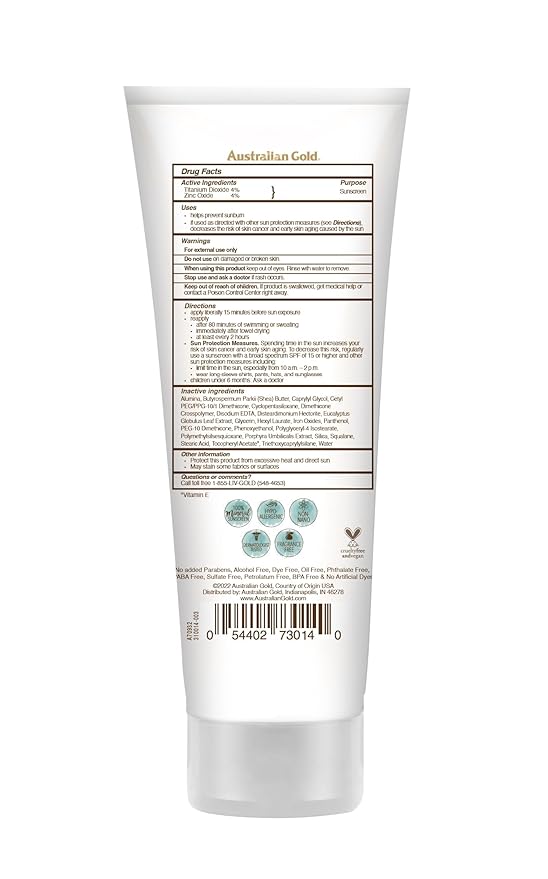 Australian Gold Botanical SPF 50 Tinted Face Sunscreen, Non-Chemical BB Cream, Water-Resistant, Matte Finish, Sensitive Skin, 3 FL Oz-Velvo Beauty