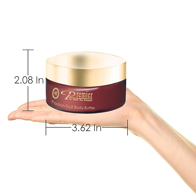 Premier Dead Sea Aromatic Body Butter – Passion Fruit, Hydrating Shea Body Butter for Women & Men, Moisturizing, Firming & Anti-Aging Cream for Dry Skin, Hand & Body, 5.95 Fl.oz-Velvo Beauty