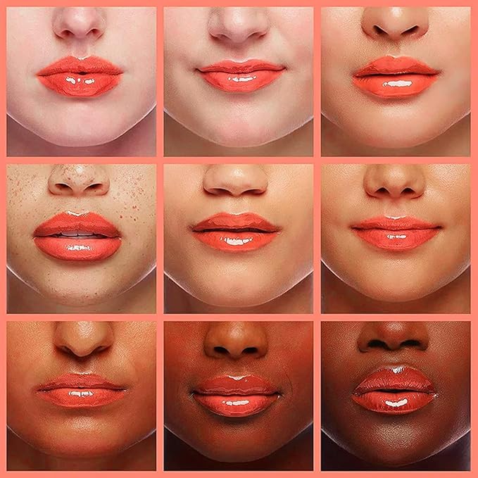 Hydrating Lip Glow Oil, Moisturizing Plumper Lip Gloss, Transparent Plumping Balm, Tinted Balm Care 0.2 OZ - 004 CORAL-Velvo Beauty