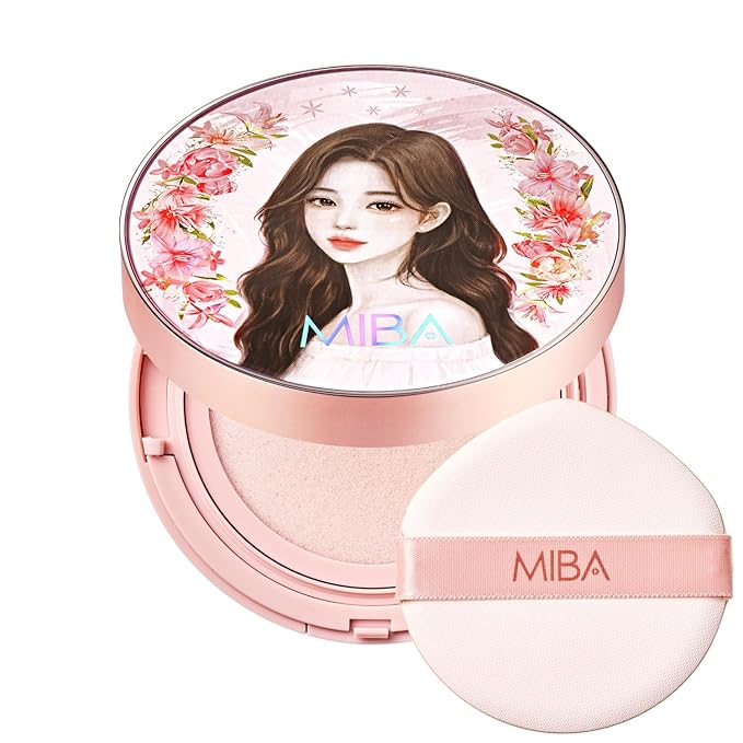 MIBA Ion Calcium Foundation Double Cushion Glow 25 g / 0.88 oz Big Cushion SEASON 3. Long Lasting Cover Effect. Moisture glow. Skin tightening relief. Smooth adhesion. (Lovely #21 Rosy Ivory)-Velvo Beauty