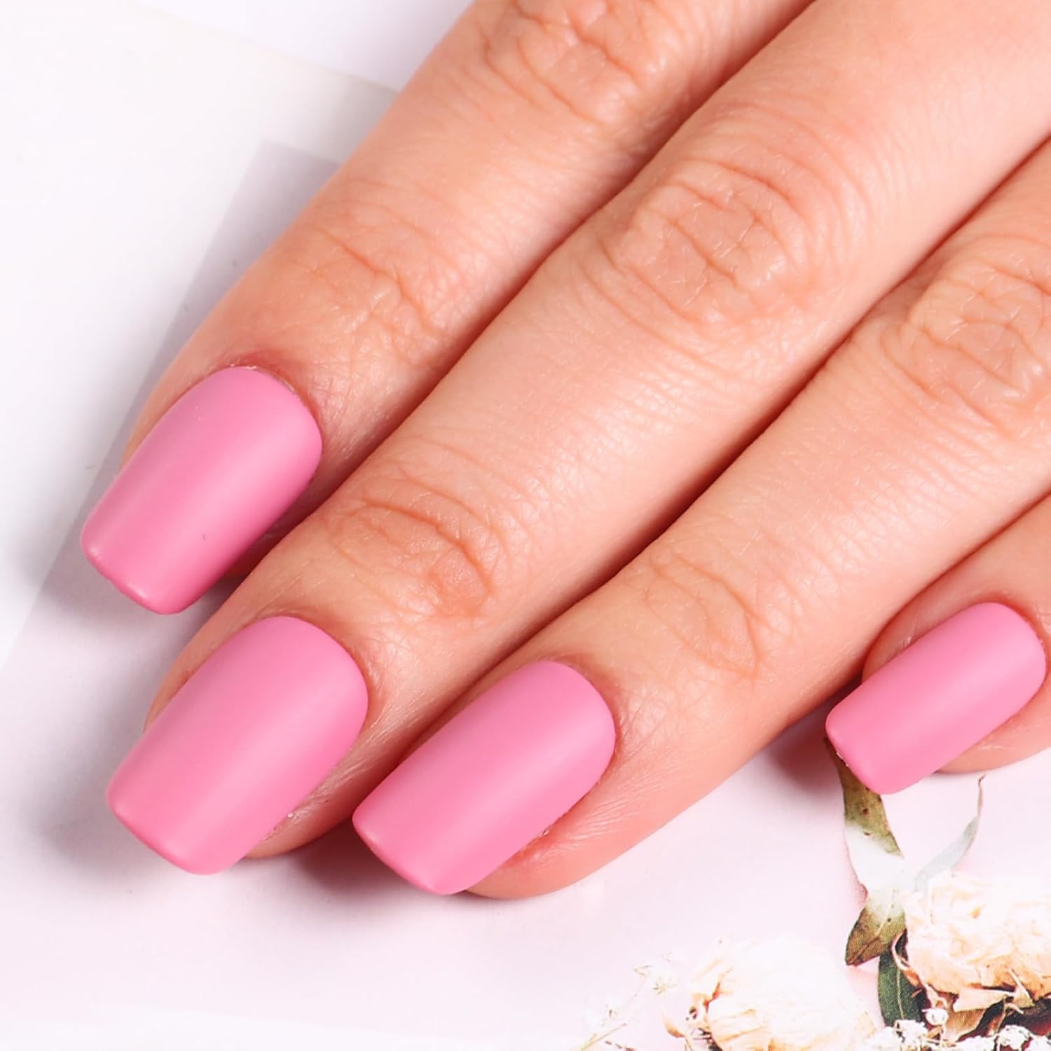 Matte Nail Polish Air Dry Nail Lacquer for Nail Art Varnish, Mist Effect Matte Finish Velvet Nail Polish, 0.35 fl oz (Deep Pink-22, 10 ML)-Velvo Beauty