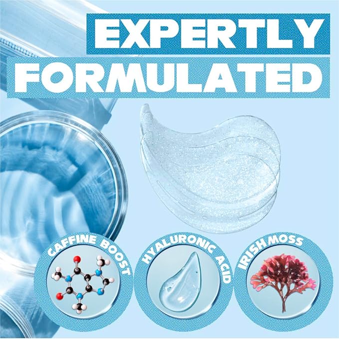 SIRIUS'LY BRIGHT Under Eye Patches 28 Pairs, Reduce Dark Circles Puffiness Bags, Rejuvenate Eye Mask, Eye Gel Pads with Caffeine Boost, Hyaluronic acid, Iris Moss Extract, Gifts for Women and Men-Velvo Beauty