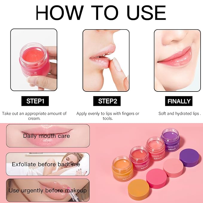 2PCS Lip Sleeping Mask, Lip Mask Overnight, Moisture & Lip Plumper Lip Wrinkles, Repair Lip Balm Prevention Dry and Cracked Lip Scrubs Exfoliato Smoothing Dry Lip Mask (Peach + Grapefruit)-Velvo Beauty