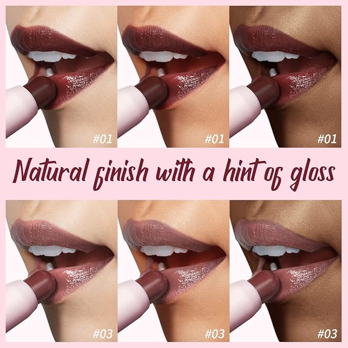 2PCS Tinted Lip Balm, Natural Semi-Gloss Finish, Hydrating Coloring 2 in 1 Lip Stick for Girls & Women 01&03-Velvo Beauty
