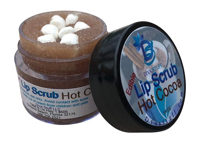 Diva Stuff Ultra Hydrating Lip Scrub for Soft Lips, Gentle Exfoliation, Moisturizer & Conditioner, Hot Cocoa – ¼ oz (Made in the USA)-Velvo Beauty