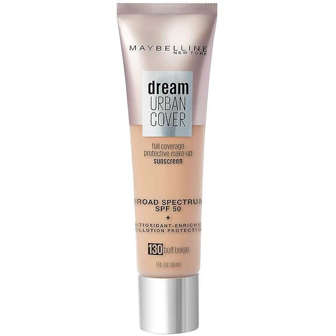 Maybelline Dream Urban Cover Flawless Coverage Foundation Makeup, SPF 50, Buff Beige-Velvo Beauty