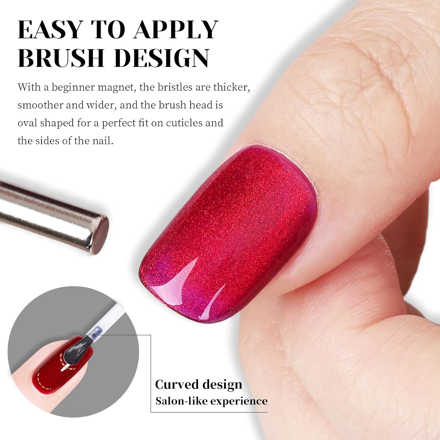 Deep Red Purple Cat Eye Gel Nail Polish - Perfect for DIY at Home & Ideal Gift for Nail Art Lovers!-Velvo Beauty