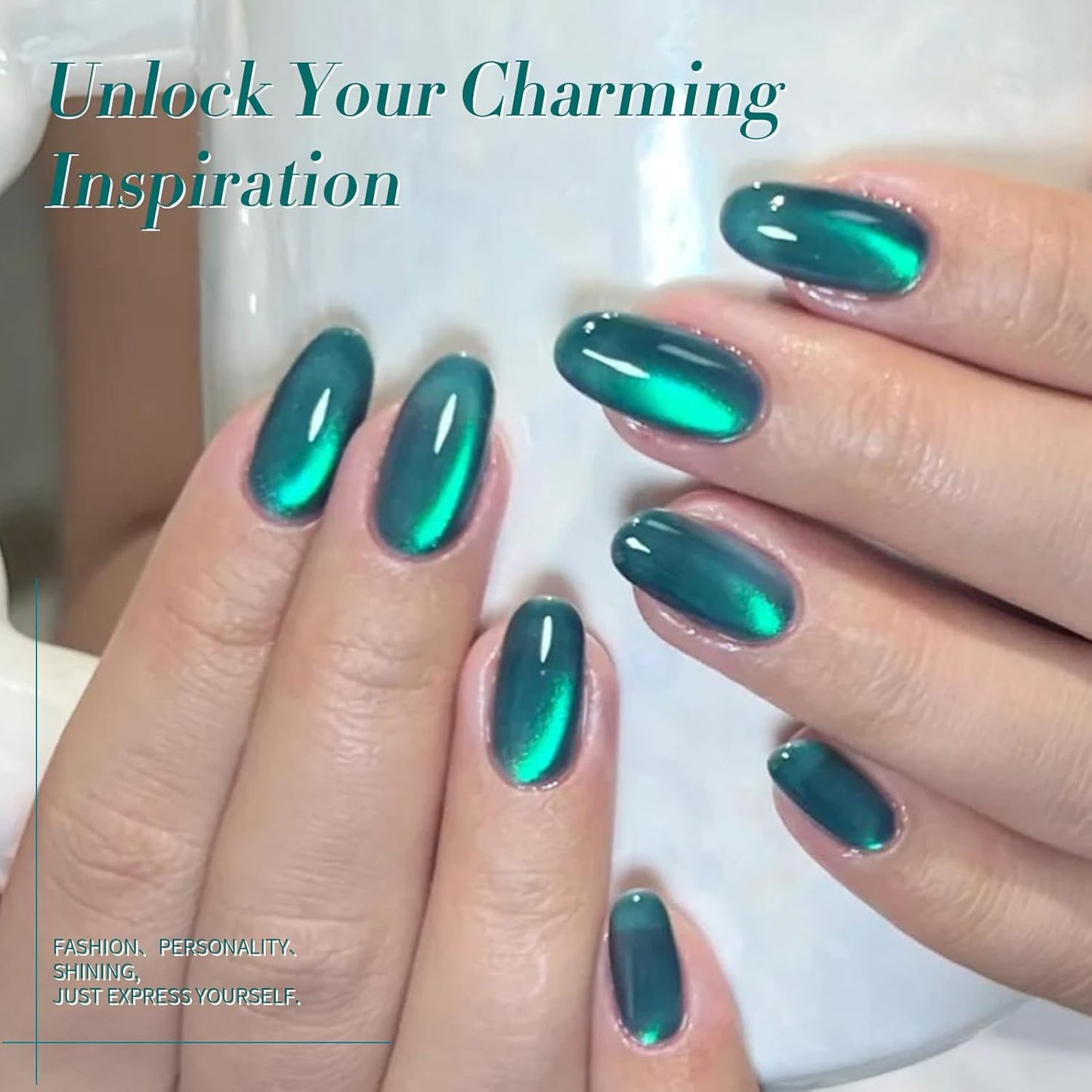 Born Pretty Blue Cat Magnetic Eye Gel Nail Polish Crystal Glass Sea Blue Magnetic Gel Polish Nail Art Manicure DIY at Home 15ML-Velvo Beauty