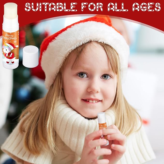 50 Pcs Cute Christmas Lip Balms Gifts Bulk Christmas Stocking Stuffers Holiday Treat Gifts Goodie Christmas Party Supplies for Girls Kids Women Men-Velvo Beauty