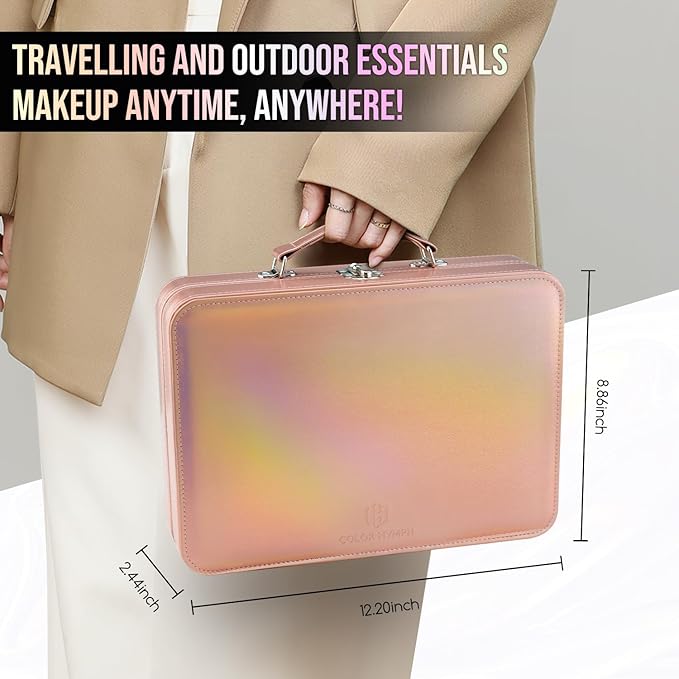 Multipurpose Makeup Kits for Teens Girls, Travel Makeup Set Non-toxic, Makeup Gift for Women Teen, Eyeshadows Blushes Bronzer Highlighter Concealer Lipgloss Eyeliner Lipliner Brushes Gold Case-Velvo Beauty