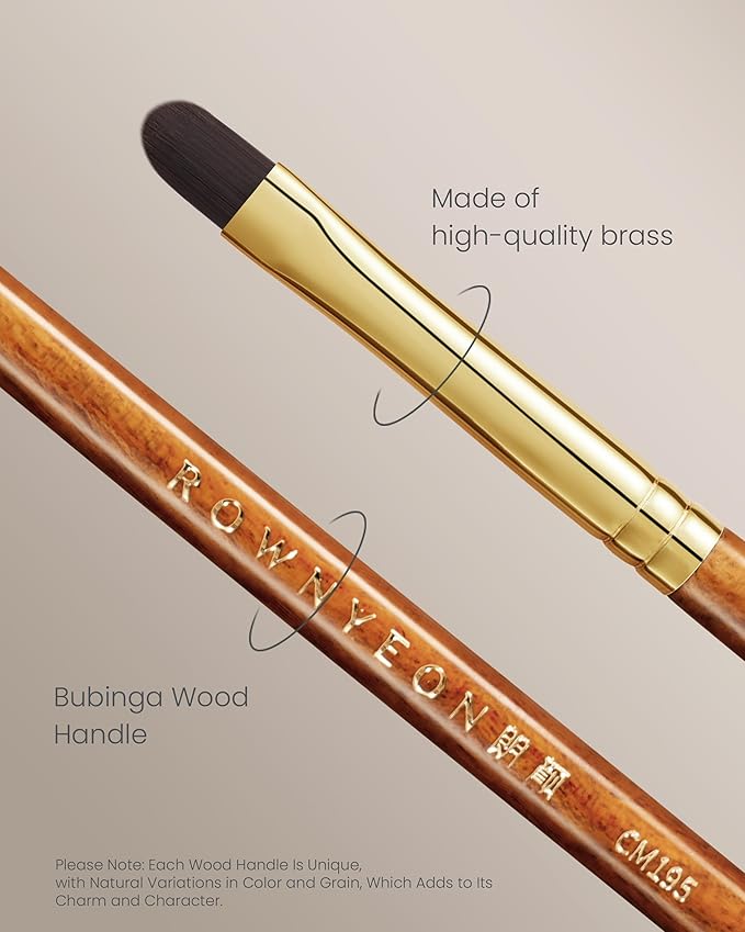Desert Oak Series Pixel-Precise Detail Concealer Brush - Micro Teardrop Head for Acne Scars & Dark Spots, Sustainable Bubinga Handle (CM 195)-Velvo Beauty