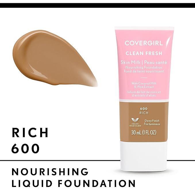 COVERGIRL Clean Fresh Skin Milk Foundation, Rich, 1 Fl Oz (Pack of 1) (packaging may vary)-Velvo Beauty