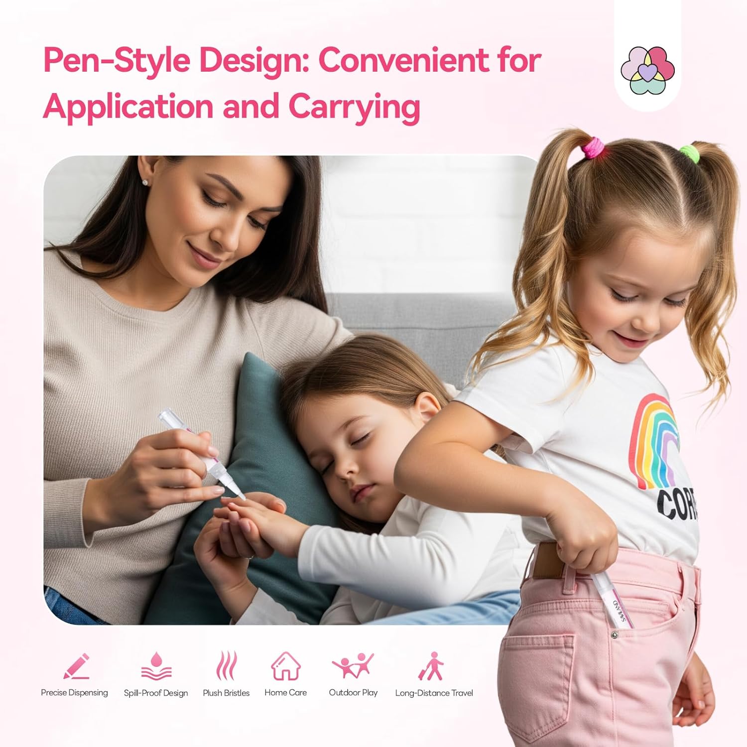 SAVILAND Cuticle Oil Pen for Kids: Plant-Based Nail Oil Pen 8-Hour Long-Lasting Nourishment 2-Hour Soften Tough Hangnails Child-friendly Cuticle Oil for Nails Gentle Nail Care for Kids 3-8 (Glamkids)-Velvo Beauty