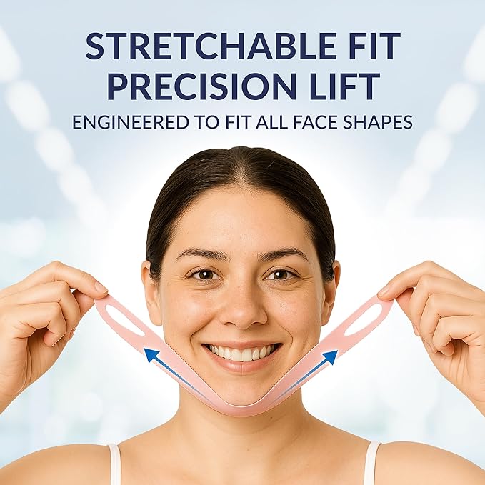Stylia V Line Lifting Collagen Face Mask - Double Chin Strap for Women - Jawline Shaper Face Lift Tape - Neck Lift Collagen Mask - Chin Strap for Sleeping - Hyaluronic Acid, Aloe Vera, Cica 7P-Velvo Beauty