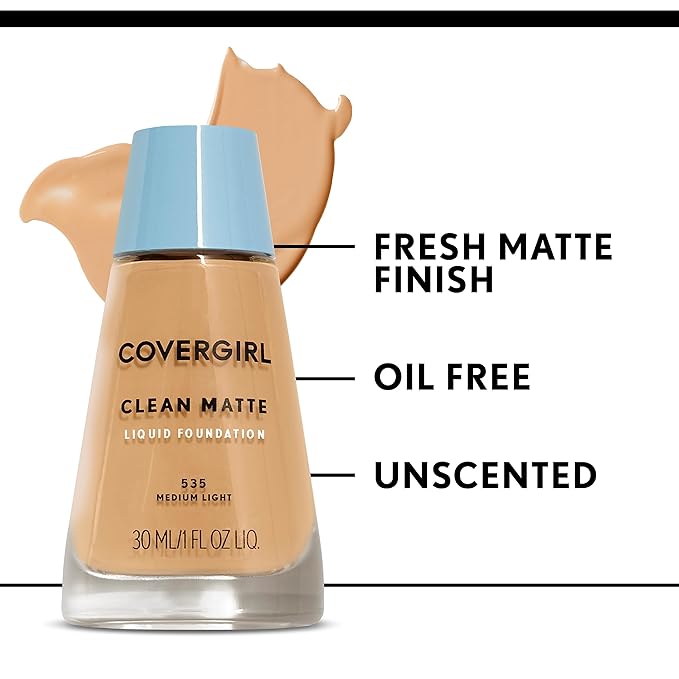Covergirl Clean Liquid Foundation - 110 By for Women - Foundation, Classic Ivory, 0.25 Ounce-Velvo Beauty