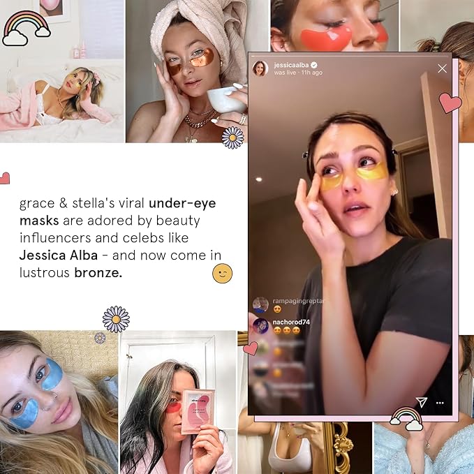 grace & stella Caffeine Under Eye Patches - Awakening Eye Patches for Puffy Eyes and Dark Circles - Under Eye Mask Patches with Niacinamide & Hyaluronic Acid - Vegan, Cruelty-Free (Bronze, 48 Pairs)-Velvo Beauty