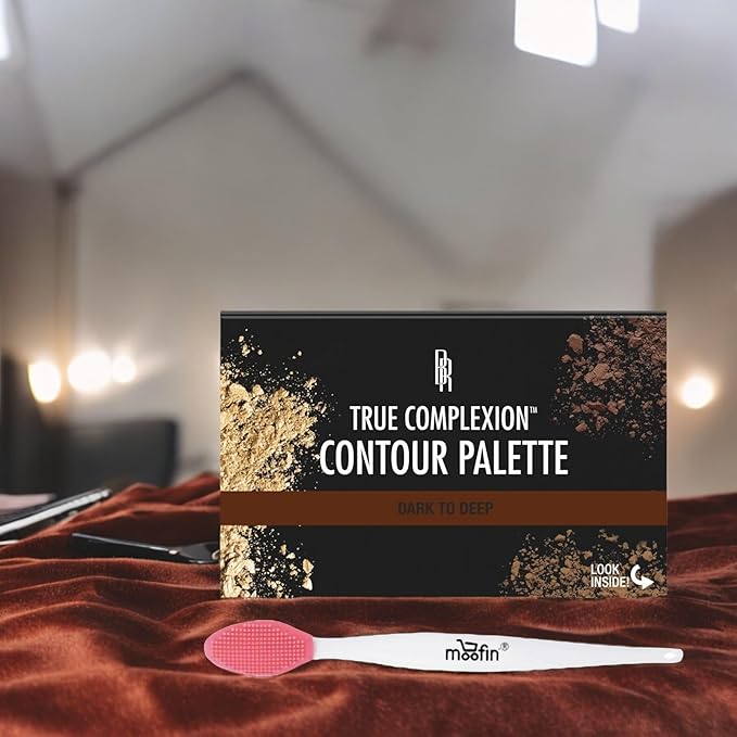 Contour Palette True Complexion, Dark To Deep, With Nose Cleaning Brush, Sculpting Palette Highlighting Powder Contouring Palette, Blendable Shades For Definition [Pack Of 2]-Velvo Beauty