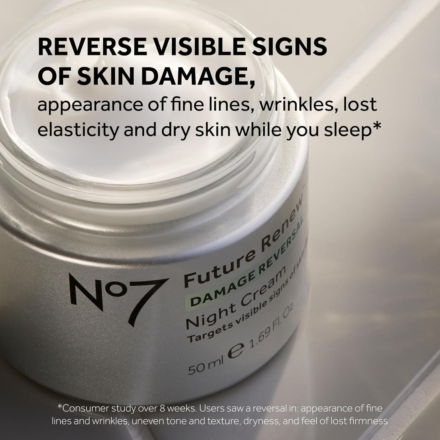 No7 Future Renew Damage Reversal Night Cream - Anti Aging Face Moisturizer - Infused with Peptide Technology to Reverse Visible Signs of Damage - Skin Barrier Repair for Dry Skin (1.69 Oz)-Velvo Beauty