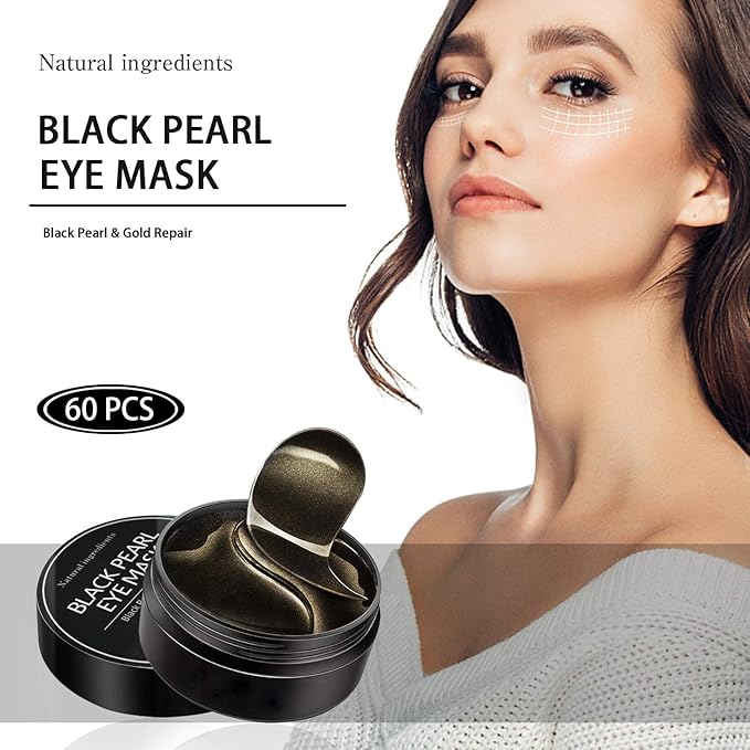Under Eye Patches for Puffy Eyes: 60PCS Collagen Eye Gels Pads - Black Pearl Under Eye Mask - Reduce Dark Circles & Bags - Skin Eye Care Products-Velvo Beauty