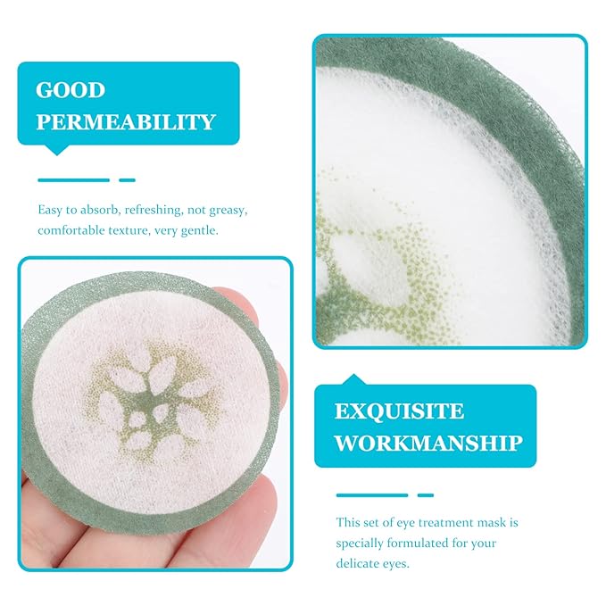 Mobestech Cucumber Eye Pads 100 Pads Non-woven Eye Soothing Spa Cooling Eye Patches with Fruit Vegetable Extracts for Eyes Reduce Dark Circles-Velvo Beauty