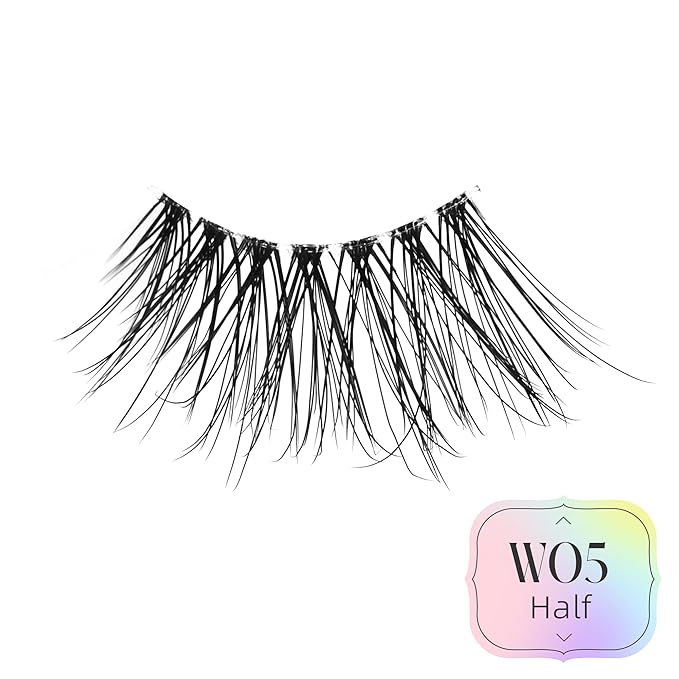 Half Lashes Natural Lashes Wispy Lashes Corner Lashes 3/4 False Eyelashes Natural Half Eyelashes Clear Band Lashes W05-Velvo Beauty