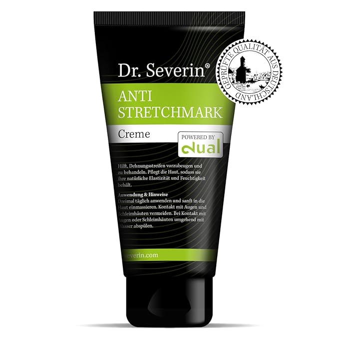 Anti-Stretch Solution: Dr. med. Severin® Stretch mark Cream powered by dual. Prevent + remove stretch marks during muscle building + pregnancy, effective ointment against stretch marks, innovative.-Velvo Beauty