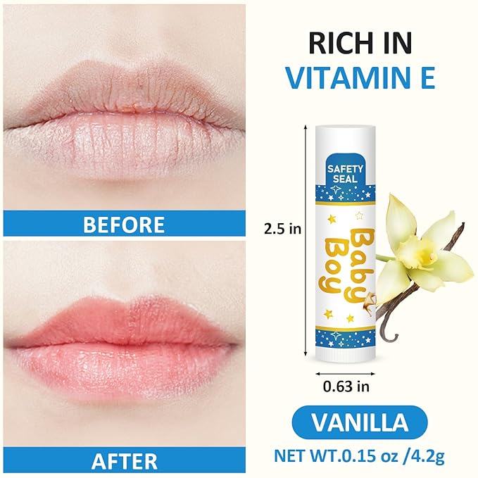 DMSKY 60 Pcs Baby Shower Favors, Lip Balms Bulk Gift for Guests, Boys Girls Games Neutral Gender Reveal Favors, Baby Shower Birthday Party Supplies Basket Gift Stuffers-Velvo Beauty