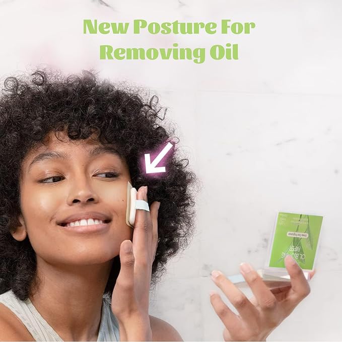 2 Pack Oil Blotting Sheets for Face, Oil Blotting Paper Green Tea Total 100 sheets with Portable Mirror Case & Makeup Puff Makeup Friendly-Velvo Beauty