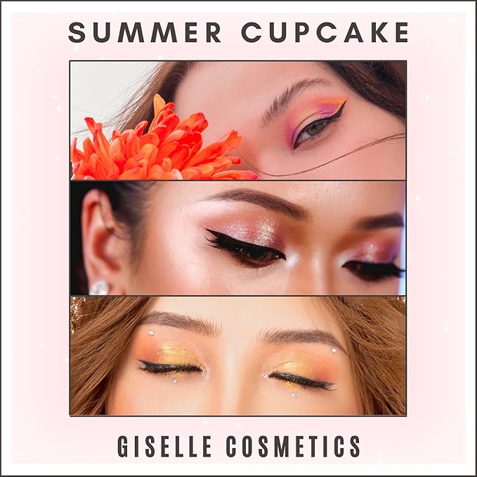 Summer Cupcake Mineral Eye Shadow Pallet, Organic Makeup Kit with Brown Eyeshadow, Nutural Eyeshadow, Mineral Powder, Contour Kit, Highlighter Palette, Hypoallergenic Eyeshadow-Velvo Beauty