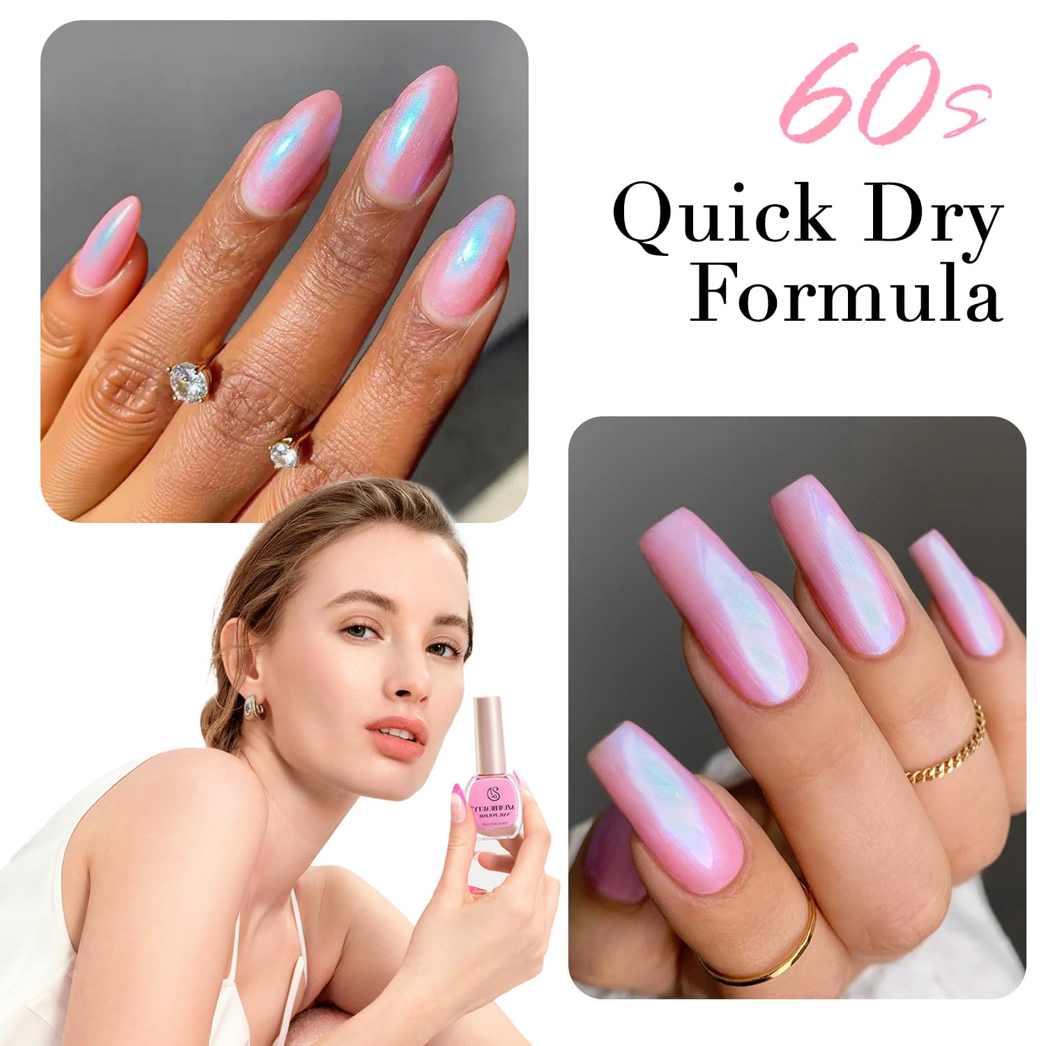 AZUREBEAUTY Pearl Pink Nail Polish Quick Dry Shimmer Light Pink Natural Nail Lacquer Fingernail Polish High Shine Salon-Quality Women Gift-Velvo Beauty