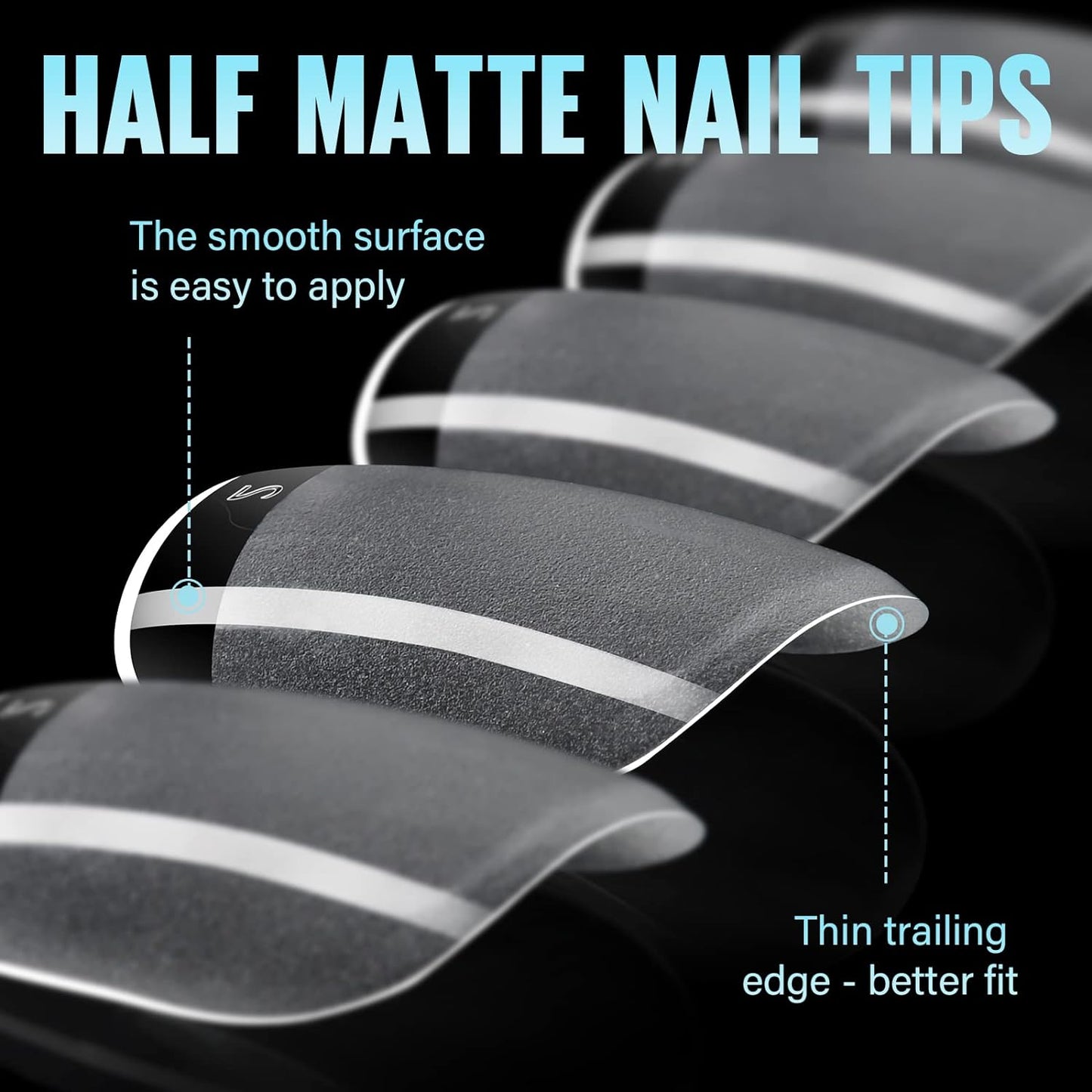 TOMICCA Extra Short Square Fake Nail Tips, Half Matte Acrylic Gel Nail Tips, 360Pcs Full Cover Pre Shaped 12 Sizes Fake Nails for Beginner and Professional DIY Nail Salon-Velvo Beauty