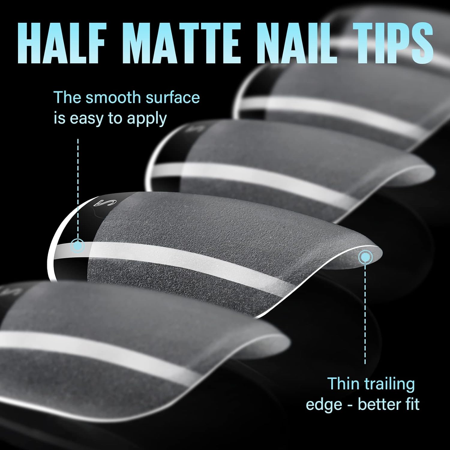 TOMICCA Extra Short Square Fake Nail Tips, Half Matte Acrylic Gel Nail Tips, 360Pcs Full Cover Pre Shaped 12 Sizes Fake Nails for Beginner and Professional DIY Nail Salon-Velvo Beauty