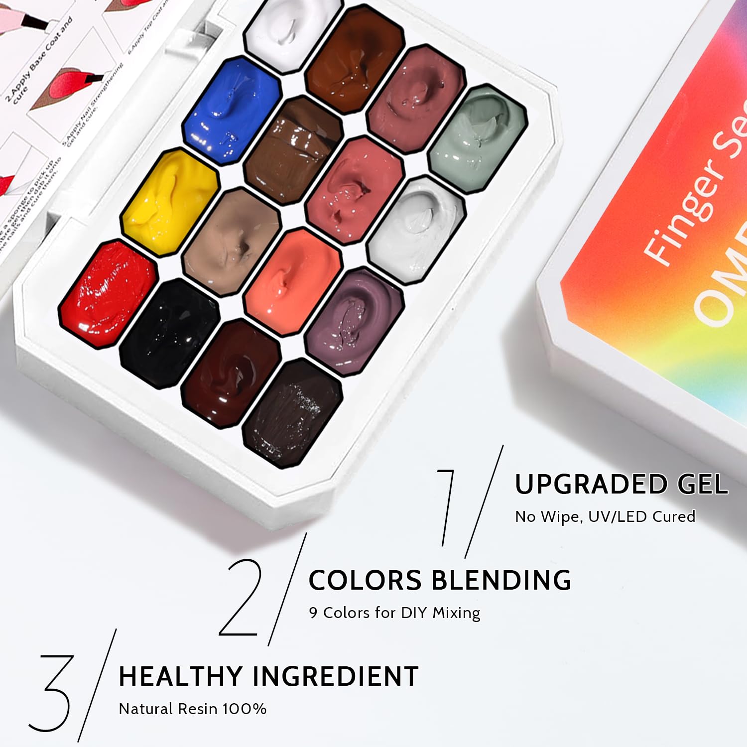 Sponge Pat Paint Nail Gel, Ombre Nails Gradient Gel Nail Blush Blooming Aura Nails Drawing Stripper Floral Painting DIY Nail Art, No Wipe, UV/LED Curing (16 Colors C)-Velvo Beauty