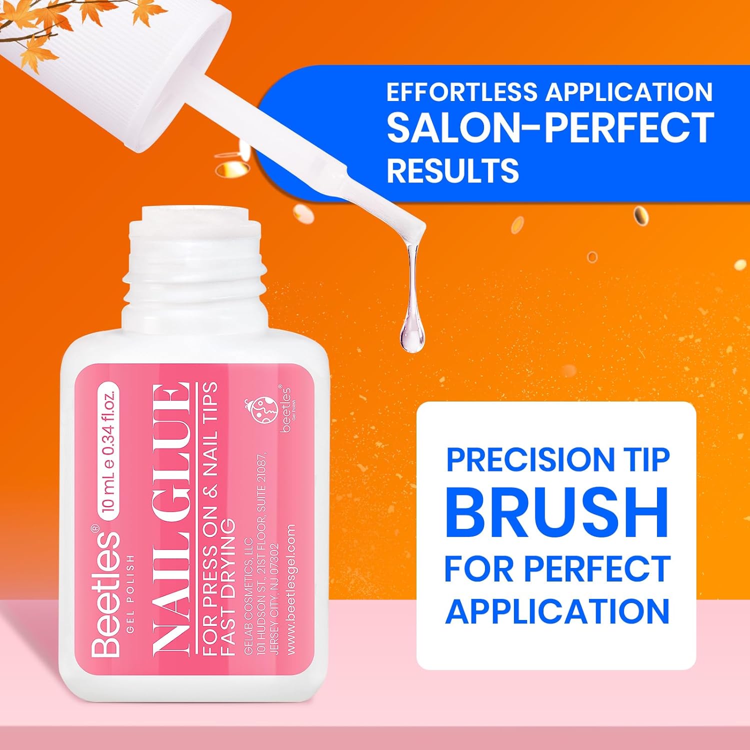 Beetles 10ML Super Strong Nail Glue for Press Ons, Nail Tips, Acrylic Nails No Uv Light Needed Nail Bond Brush in Nail Glue for Press On Nails Fake Nails Long Lasting for Beginners DIY Home-Velvo Beauty