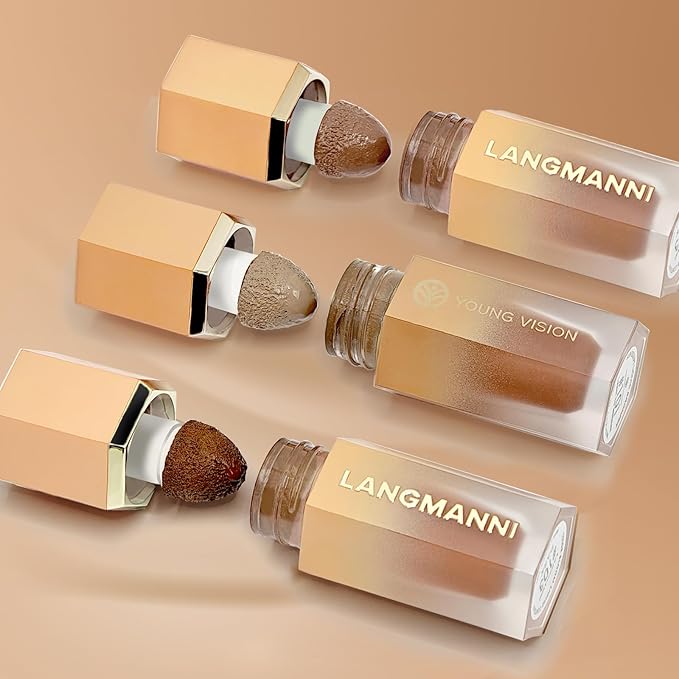 Liquid Contour Stick Makeup - Cream Face Contour Wand with Cushion Applicator, Natural Matte Long Lasting Creamy Bronzer Contour, Lightweight Silky Blendable (#02 SOFT TAN)-Velvo Beauty