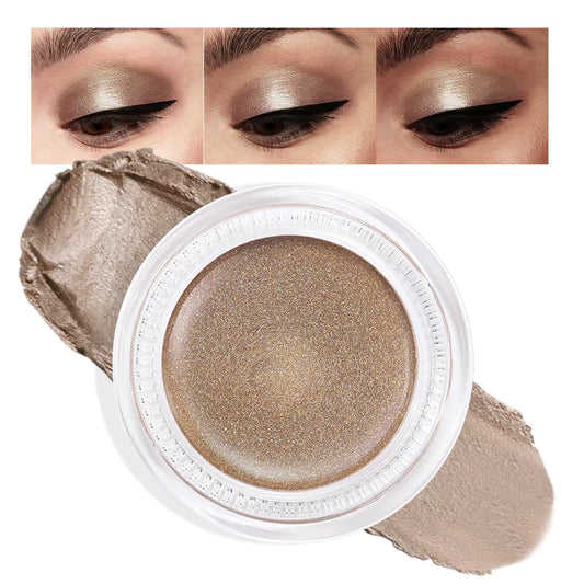 Cream Glitter Caramel Shimmer Metallic Eyeshadow Palette Makeup, Natural Single Mini Instant Holographic Eyeshadow For Women, Sombras Crema Para Ojos, Talc, Paraben & Cruelty Free, 710-Velvo Beauty