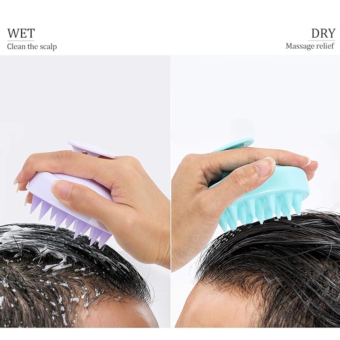 4 Pcs Hair Shampoo Brush Scalp Massager Silicone Scalp Scrubber air Washing Tool for Shower-Velvo Beauty