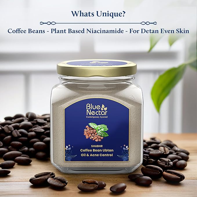 Blue Nectar Coffee Bean Natural Cleanser, 3-in-1 Cleanser, Face Scrub & Face Pack for Skin Repairing & De tan Removal, 100% Natural with Multani Mitti Powder (3.52 Oz11 Herbs)-Velvo Beauty