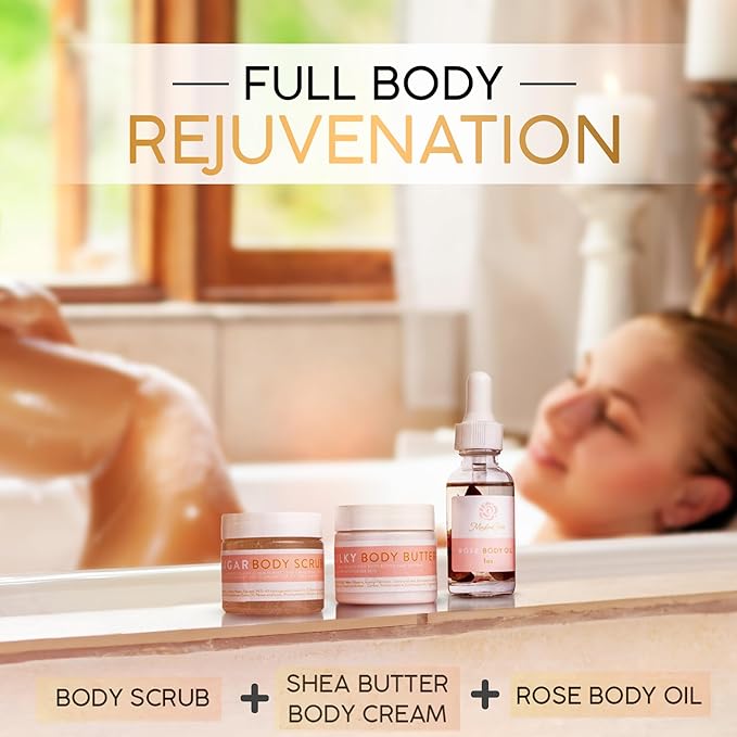 Luxury Spa Gift Basket for Women - Relaxing Self Care Kit with Body Scrub & Cream, Facial Mist, Scented Candle & More - Perfect Birthday Gift For Women - Box Set of 9 Pcs-Velvo Beauty