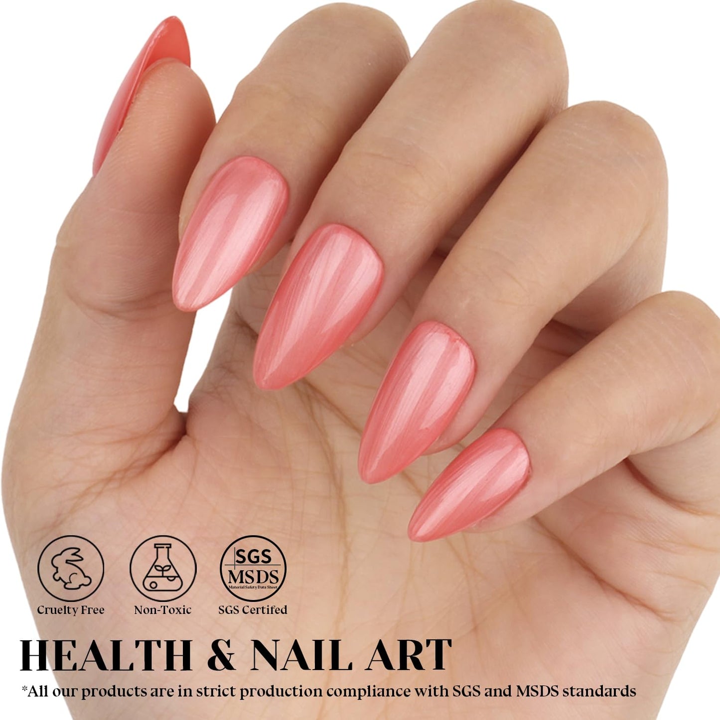 Coral Pearl Gel Nail Polish - 0.51 fl oz Pearl Coral Pink Shimmer Gel Polish for Manicure Salon or DIY Nail Art At Home - GP0025-Velvo Beauty