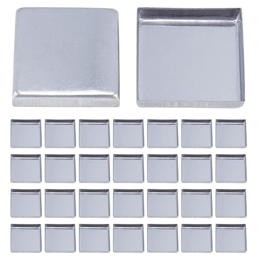 Pack of 30 Empty Square Metal Pans 26mm Eyeshadow Palette Pans Replacement for Magnets Makeup Palettes (3mm Height)-Velvo Beauty