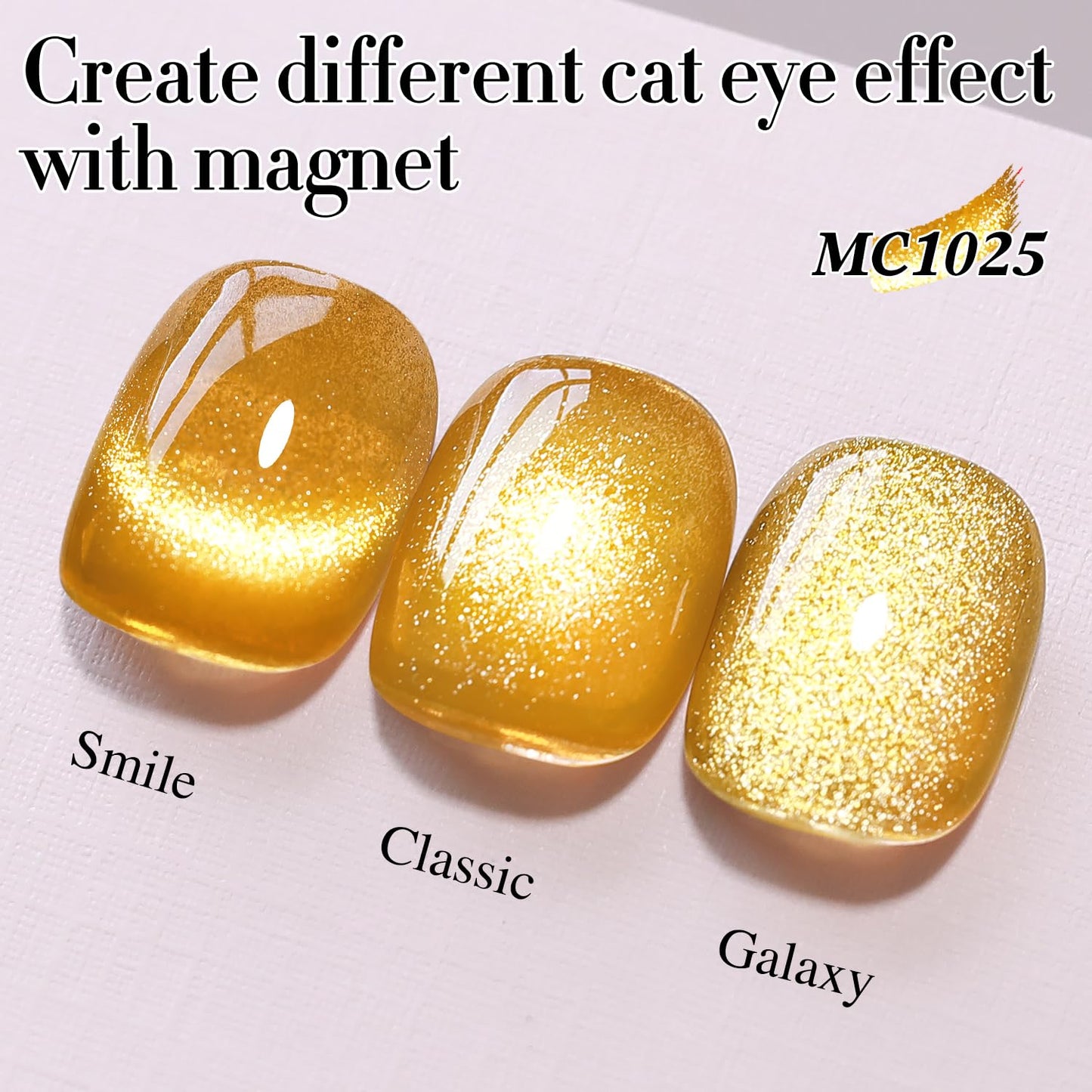 Double Rhythm Jelly Glass Cat Eye Gel Polish with Magnet 15ML Holographic Glitter Shimmer Translucent Sheer Color Magnetic Nail Polish Salon DIY at Home (Gold Cat-MC1025)-Velvo Beauty