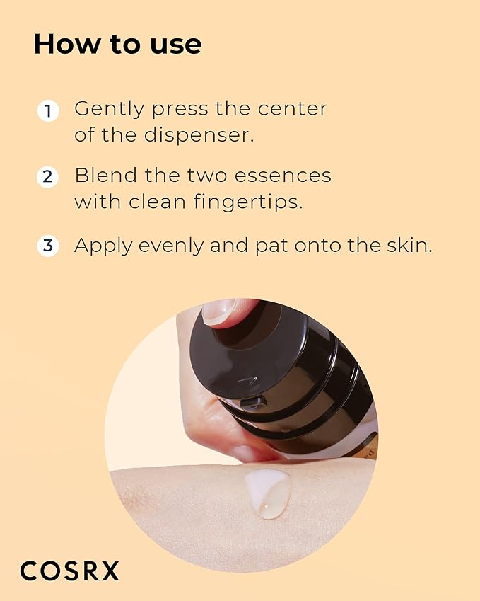 COSRX Niacinamide 5% + Snail Mucin 74% Dual Essence, Anti aging Face Serum for Dull Skin, Hydrating, Brightening, Repairing, 2.70 fl.oz / 80ml, Sensitive Skin, Not Tested on Animals, Korean Skincare-Velvo Beauty