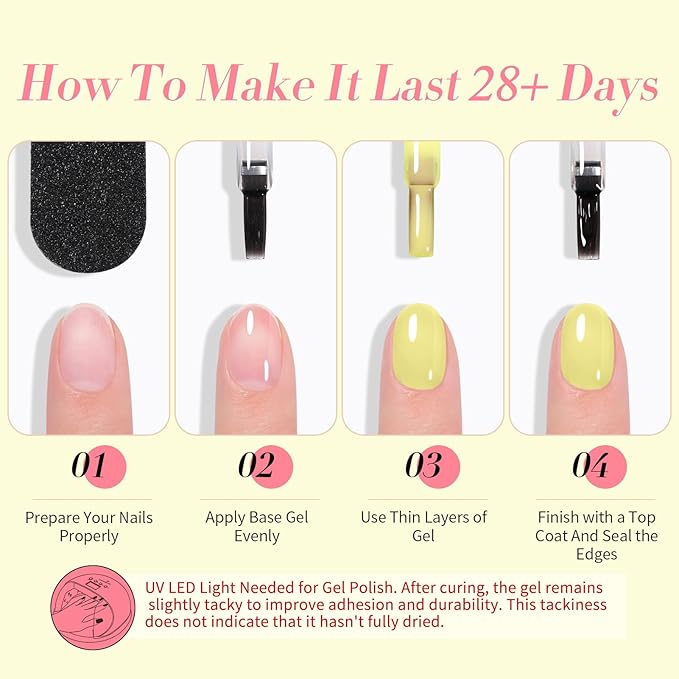 Born Pretty Jelly Pastel Gel Nail Polish 6 Colors Spring Summer Yellow Green Blue Purple Pink Candy Sweet Colors Apex Building Effect Gel Polish Kit Nail Art Gel Manicure Kit DIY at Home Salon Gifts-Velvo Beauty