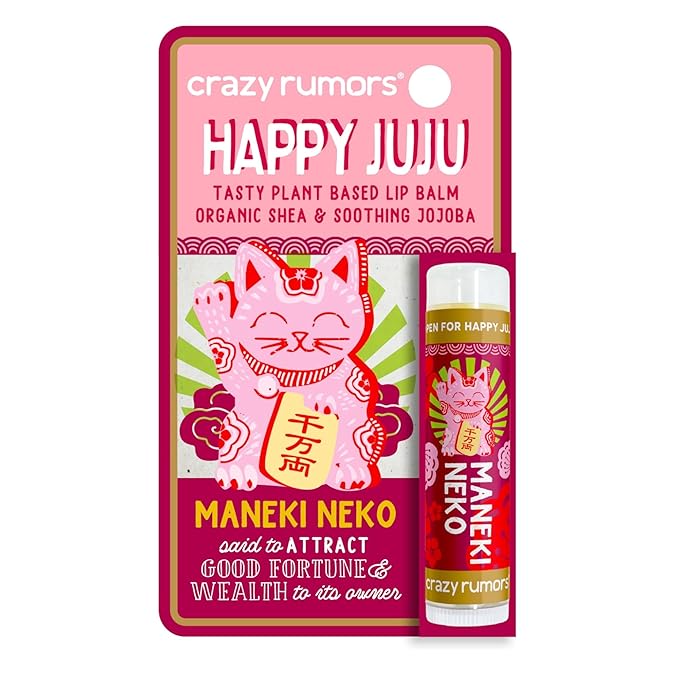 Crazy Rumors Happy Juju All Natural, Plant-Based Lip Balm with Organic Shea & Jojoba 1 Pack (Maneki Neko)-Velvo Beauty