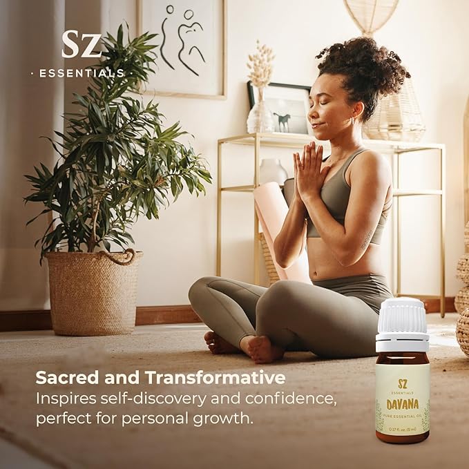 Davana Essential Oil - 100% Pure & Undiluted - Extracted from Artemisia Pallens- Sweet and Sour, Dried-Fruity, and Watermelon-Like Aroma Therapeutic Grade & Vegan - 0.17 oz (5 ml)-Velvo Beauty